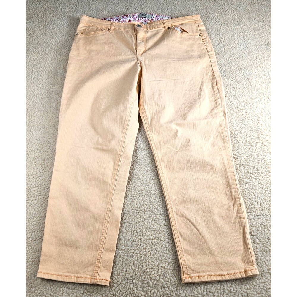 Vintage America Blues Boyfriend Jeans Womens 16 Peach Crop Straight Stretch
